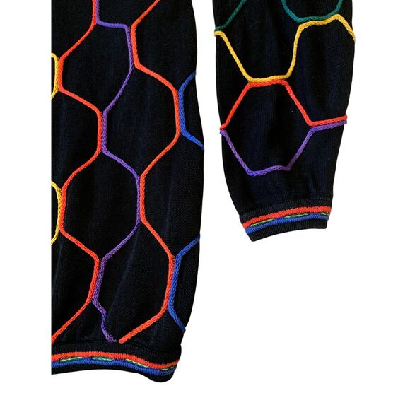 Tundra Canada Men Sweater Large Coogi Style Black Yellow Red Green Cotton - Picture 5 of 14